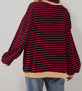 StripeAura – Women’s Color Block Striped Sweatshirt