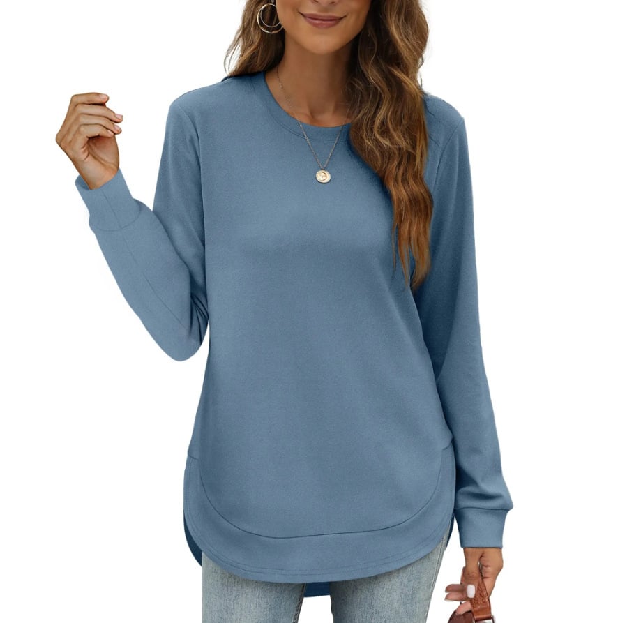 CurveFit – Soft Crewneck Sweatshirt All Day Comfort