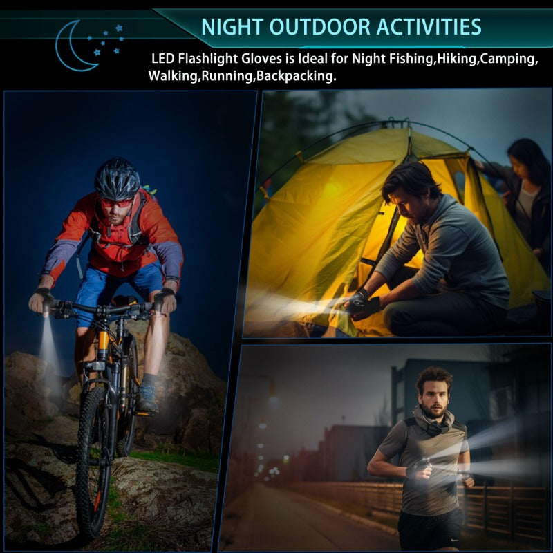 GlowGrip – Hands-Free LED Half Finger Gloves
