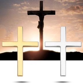 FaithRide – 3D Metal Cross Car Sticker