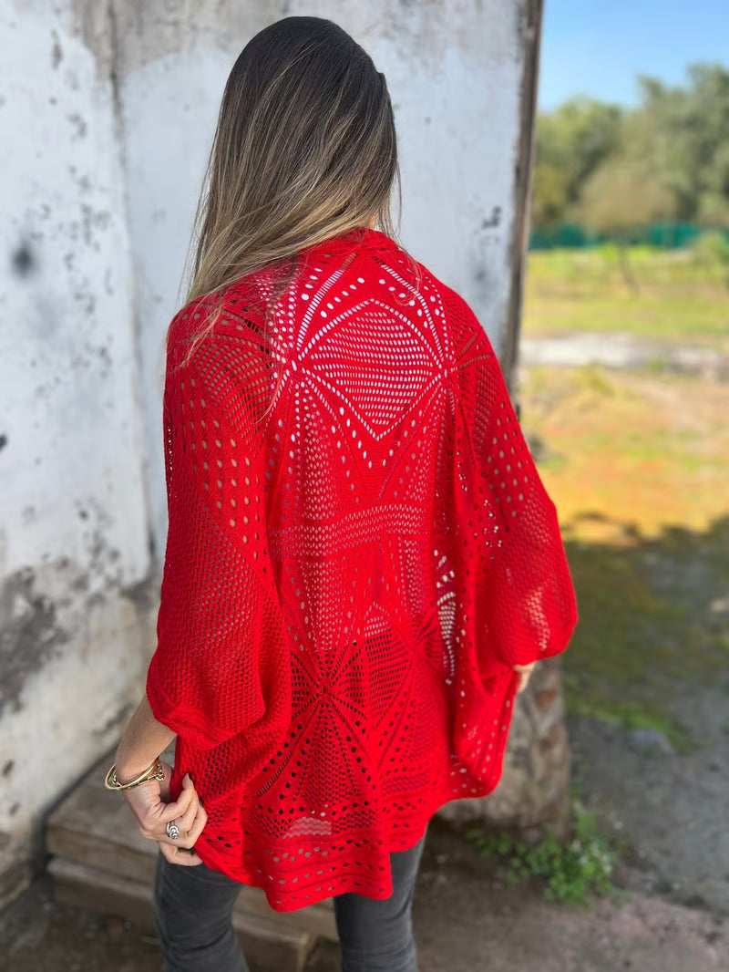 CloudWeave – Hollow Half Sleeve Cardigan