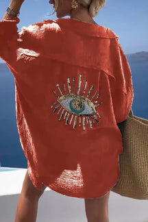 ShineFlow – Elegant Sparkle Button Shirt