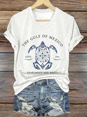 CoastMuse – Gulf Print V-Neck Women’s T-Shirt