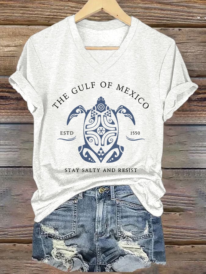 CoastMuse – Gulf Print V-Neck Women’s T-Shirt