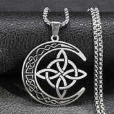 MoonKnot – Celtic Crescent Steel Pendant Necklace