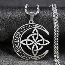 MoonKnot – Celtic Crescent Steel Pendant Necklace