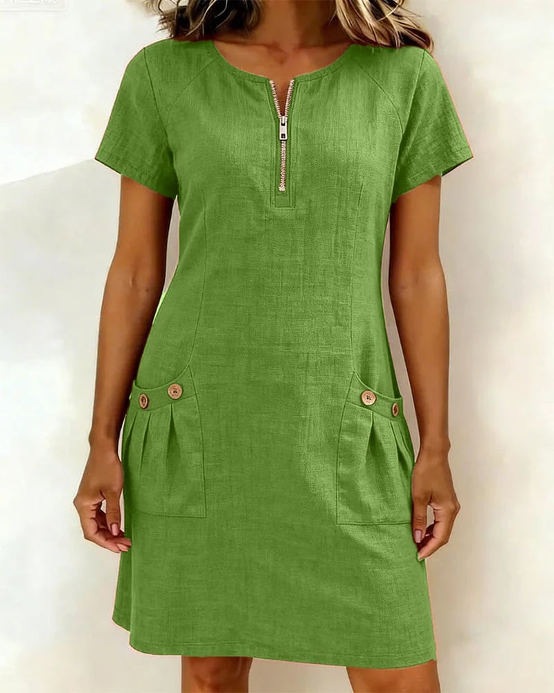 UrbanBreeze Zip – Everyday Cotton-Line Dress