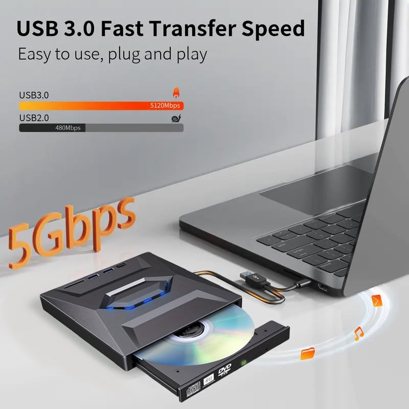 DiscMate – Retro-Style Portable CD/DVD Burner