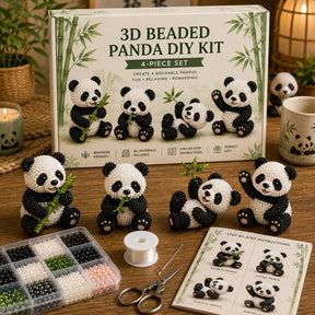 BearCraft - 3D Beaded Bear DIY Kit (4-Piece Handmade Set)