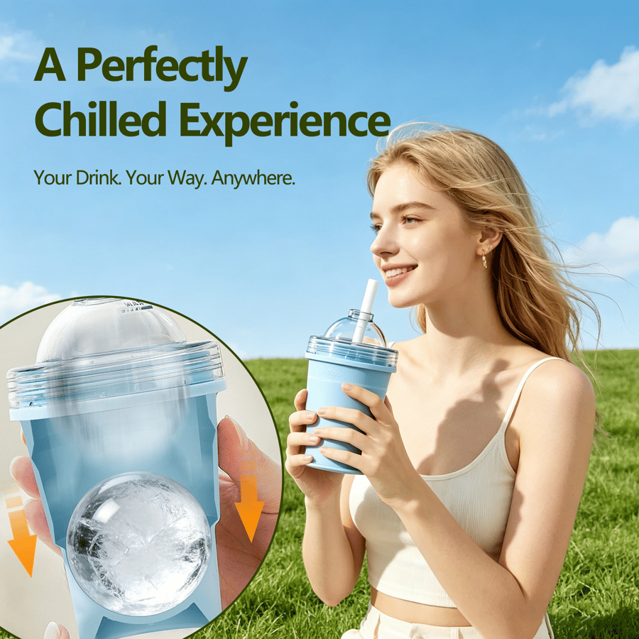 ChillCup – Foldable Silicone Ice Ball Drink Cup
