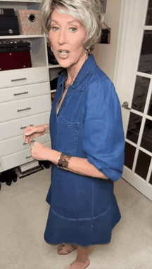 Deniva | Elegant V-Neck Denim Dress