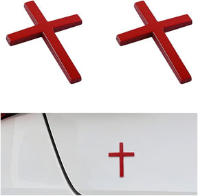 FaithRide – 3D Metal Cross Car Sticker