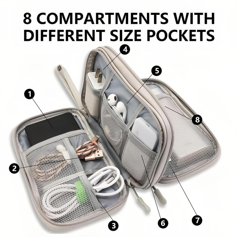 TechVault - Travel Cable Organizer Pouch