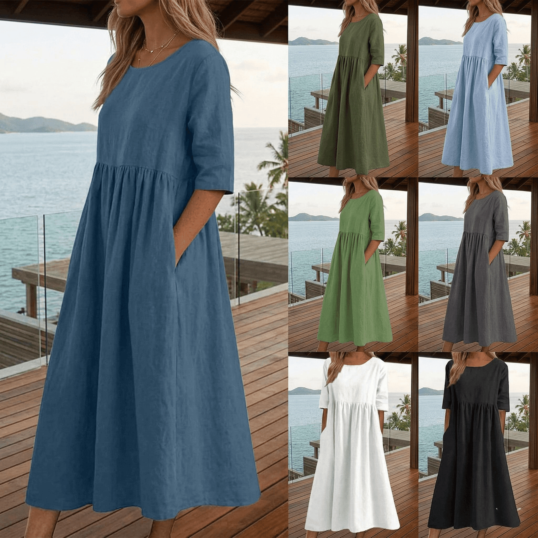 Breeza – Loose Fit Summer Cotton Linen Dress