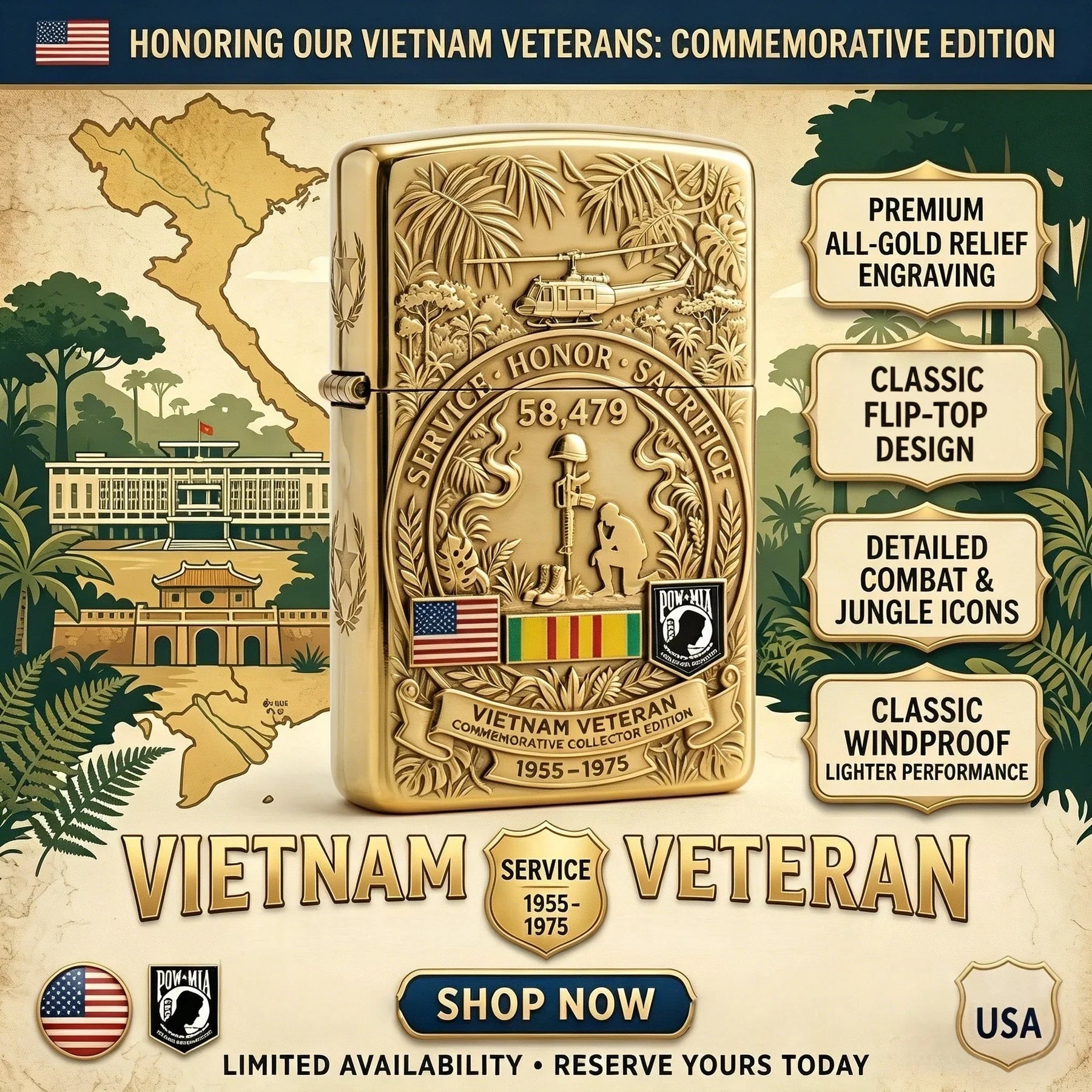PatriotFire – Vietnam Veteran Tribute Limited Edition Lighter