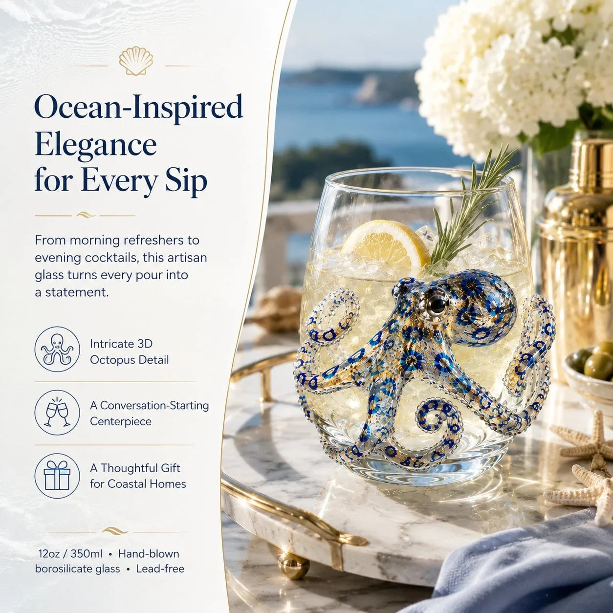 OceanGlow – Blue Ringed Octopus Artisan Glass