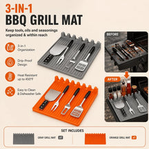 GrillNest – 3-in-1 BBQ Grill Mat Organizer