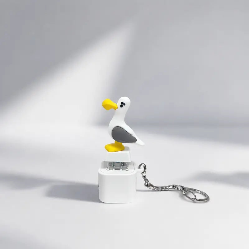 SquawkKey – Funny Seagull Button Keychain