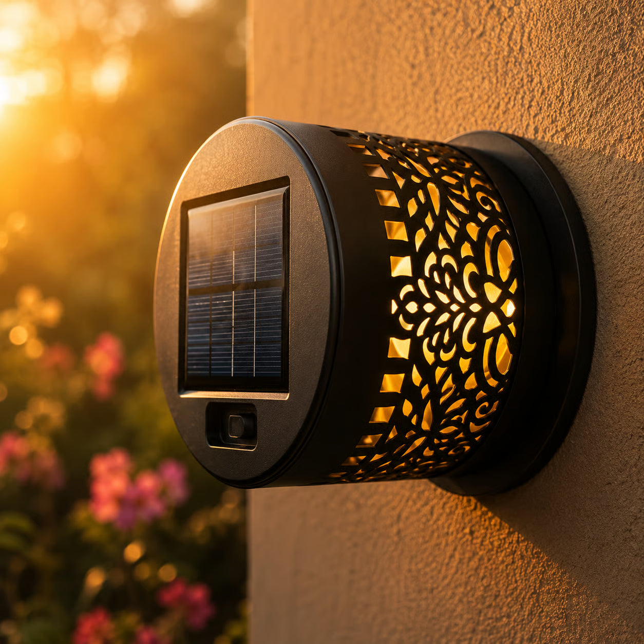 MandalaGlow - Solar Mandala Wall Light Outdoor Fence Projector Lamp