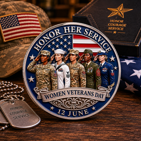 ValorRose – Female Veteran Tribute Challenge Coin
