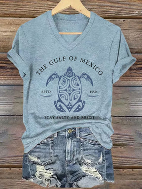 CoastMuse – Gulf Print V-Neck Women’s T-Shirt