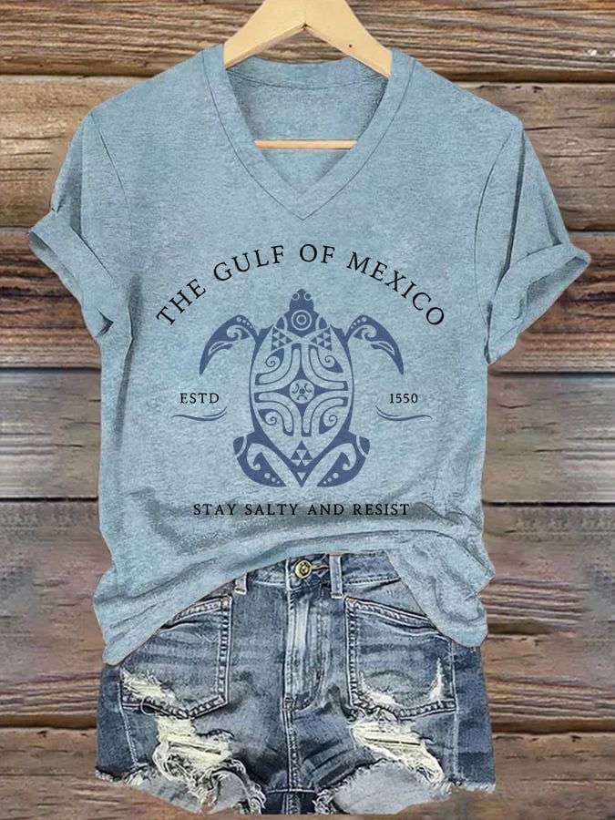 CoastMuse – Gulf Print V-Neck Women’s T-Shirt
