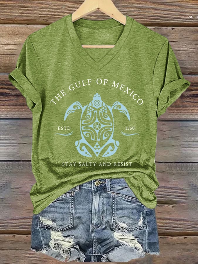 CoastMuse – Gulf Print V-Neck Women’s T-Shirt