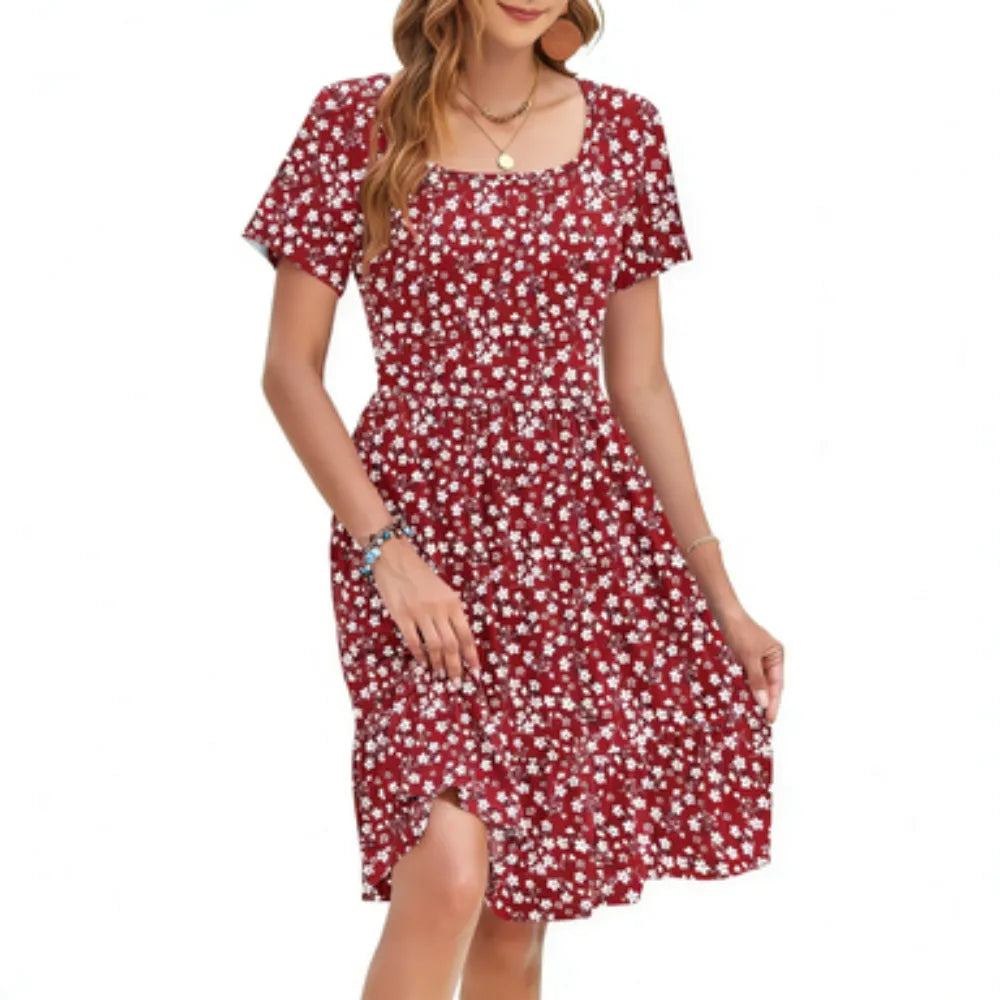 LunaFlora – Elegant Floral Sundress for Women