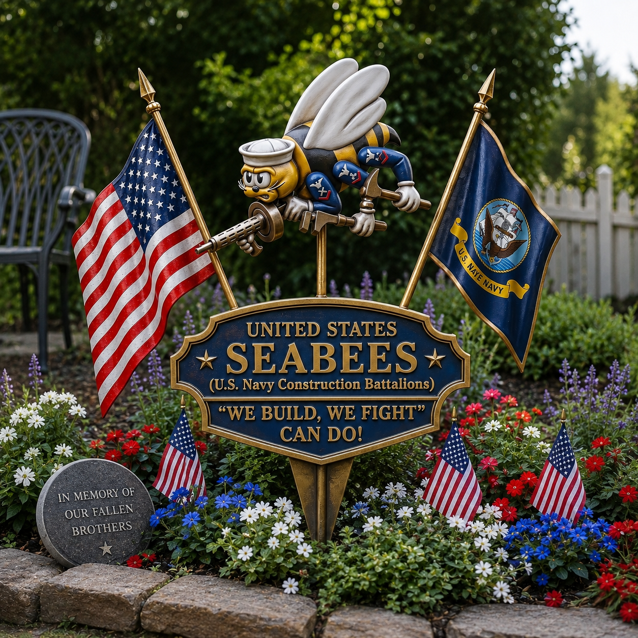 CanDoLegacy – US Navy Seabees Tribute Garden Stake