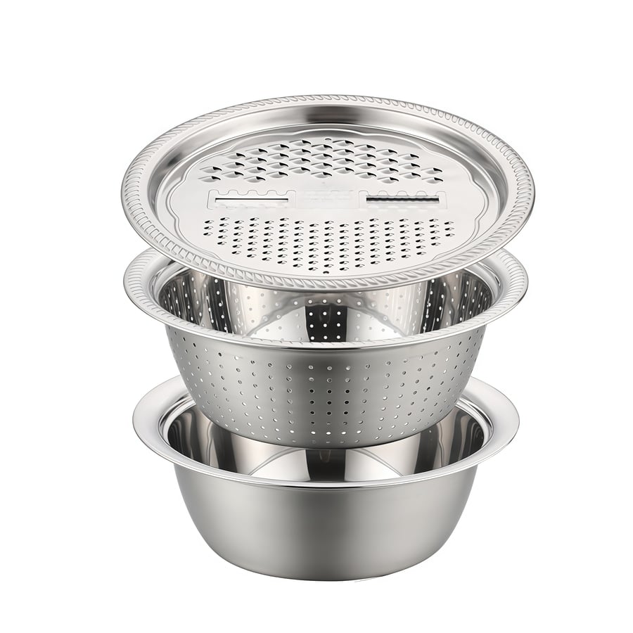 GrateCraft | 3-in-1 Stainless Steel Grater Bowl