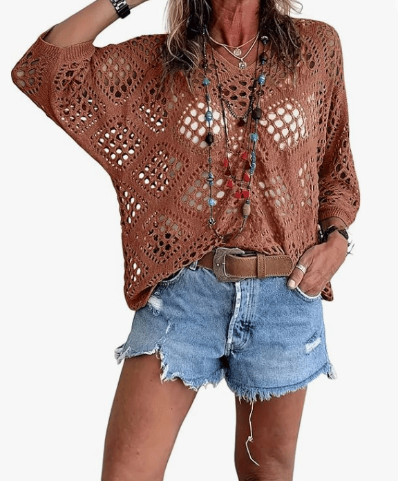 CoastalMuse – Elegant Boho Crochet Top