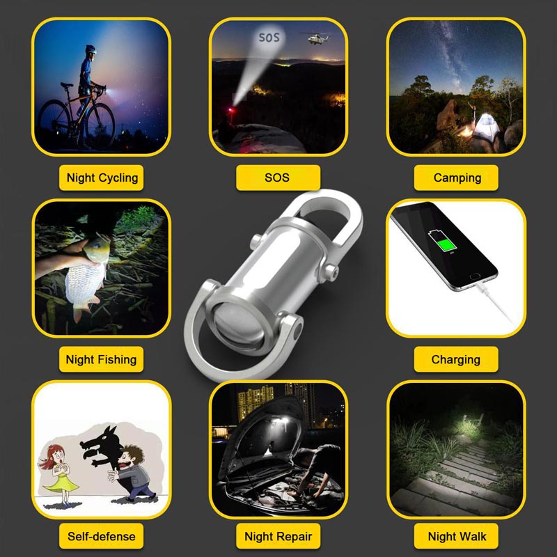 AuraBeam –  Super Bright 1200LM Mini Keychain Flashlight
