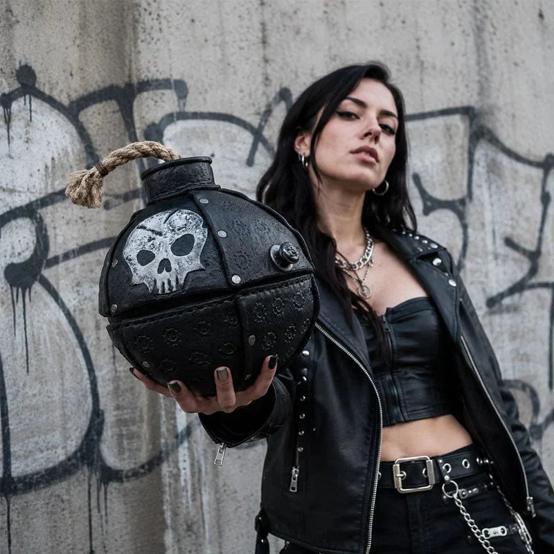 ShadowFuse – Gothic Bomb Shape Fashion Crossbody Bag
