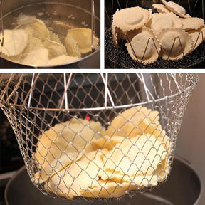 FlexiStrain – Retractable Stainless Steel Cooking Basket