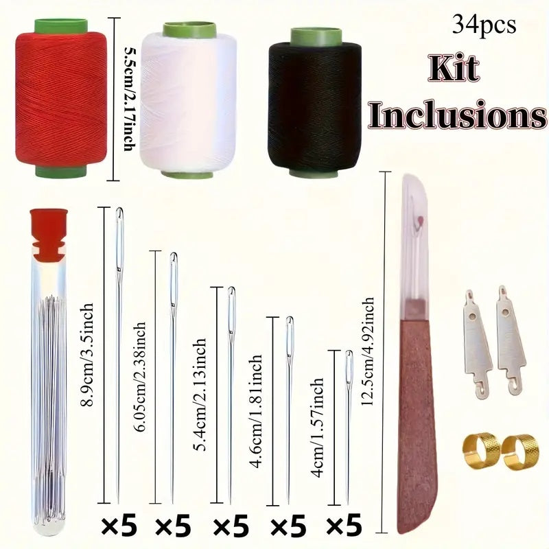 🎉 New Year Sale – 50% OFF❤34PCS Big Eye Steel Needles Set
