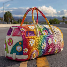 FloraVoyage – Quilted Floral Travel Duffel Bag