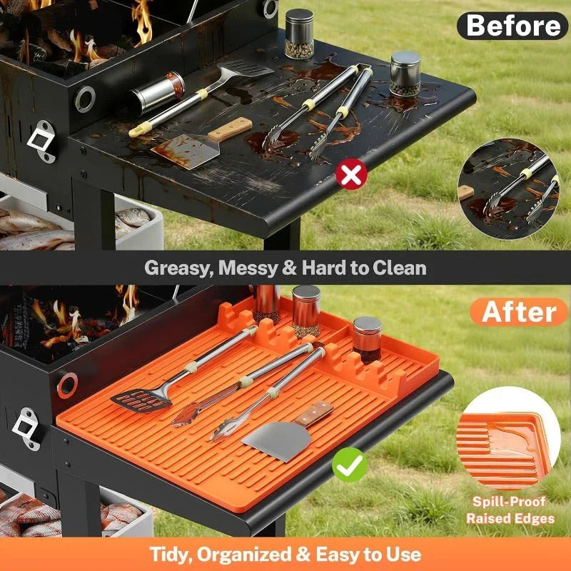 GrillNest – 3-in-1 BBQ Grill Mat Organizer