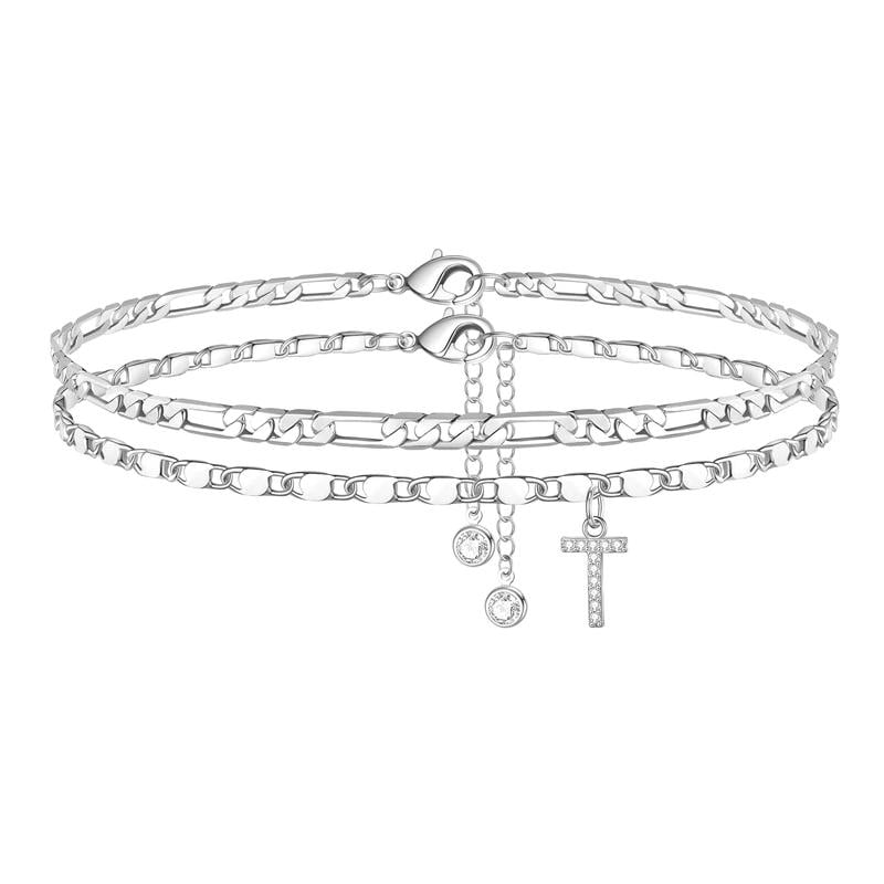 ShineScript – Layered Anklet Bracelets with Letters