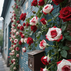 RoseLuxe – Rare Twin Red White Rose Flower Seeds