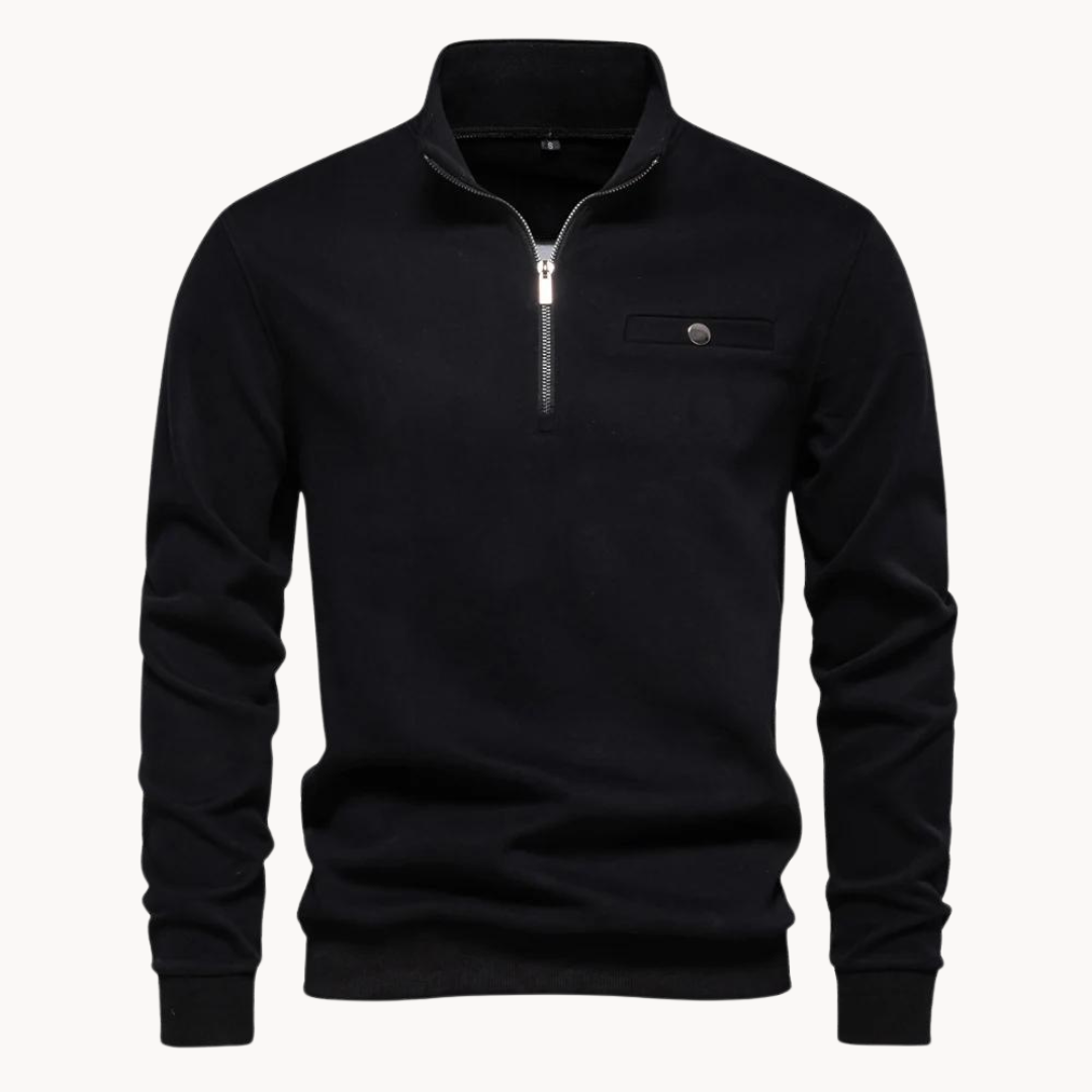 Lennox Mock Neck Zip Sweater | Lupi
