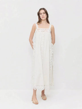 PureLinen – Vintage Lace Summer Midi Dress