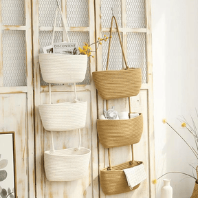 OrganizePro – Decorative 3-Tier Hanging Organizer Bag