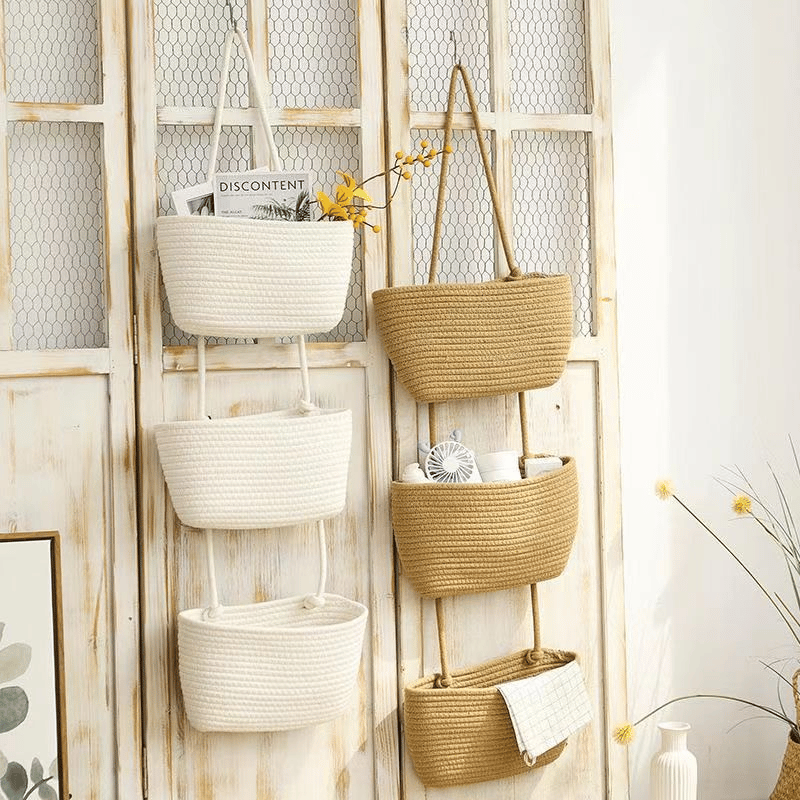 OrganizePro – Decorative 3-Tier Hanging Organizer Bag