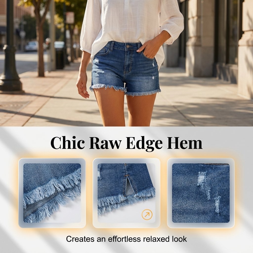 BlueBelle - Distressed Denim Shorts