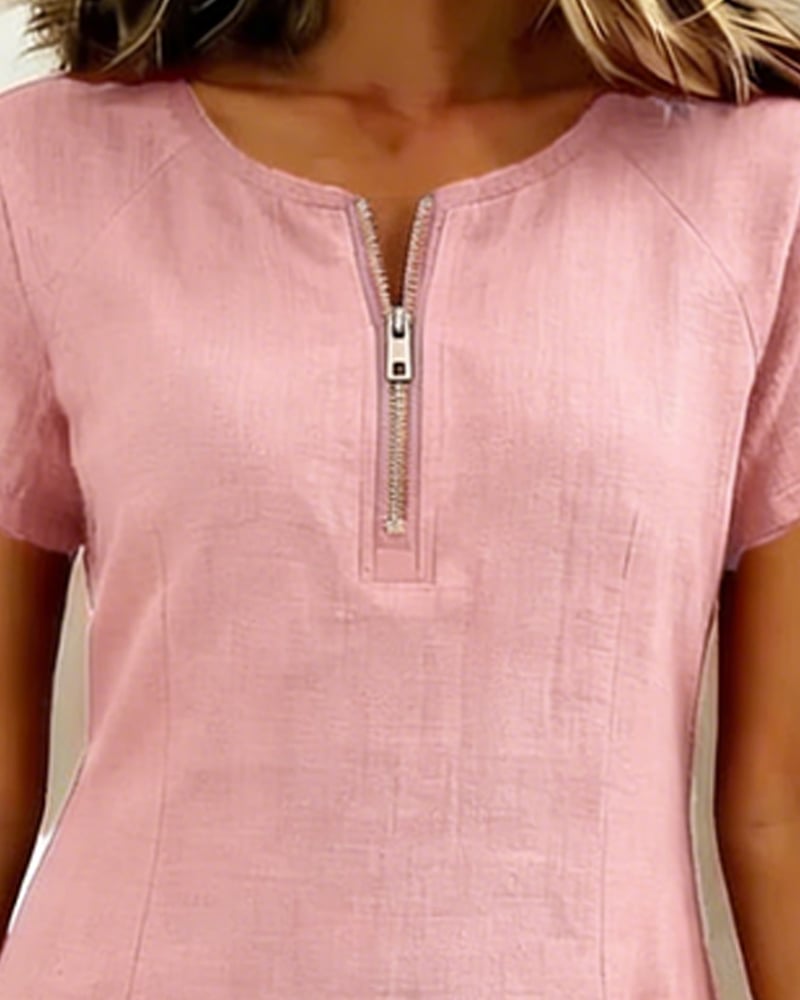 UrbanBreeze Zip – Everyday Cotton-Line Dress