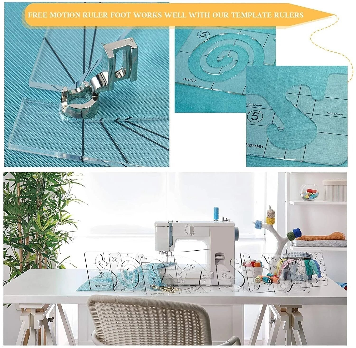 StitchGuide – Free Motion Garment Ruler Set