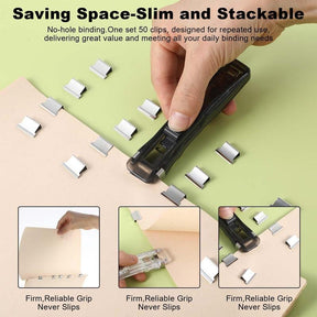 BindEase – Compact Binder Clip Stapler with 58 Clips