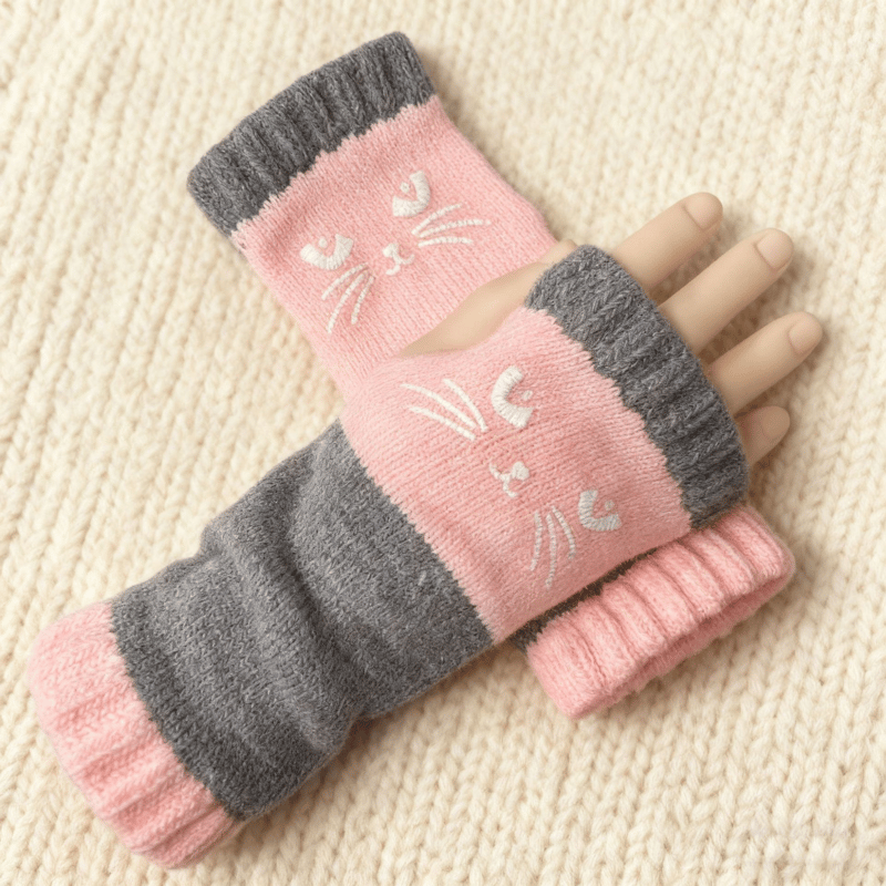 SnugglePaws – Stylish Fingerless Cat Gloves