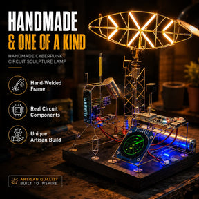 NeonForge - Handmade Cyberpunk Circuit Sculpture Lamp
