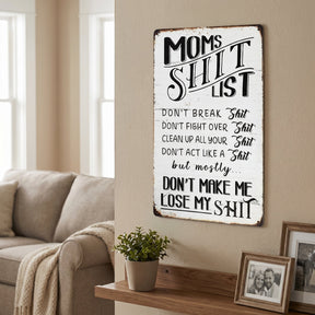 MamaRules – Rustic Funny Home Sign